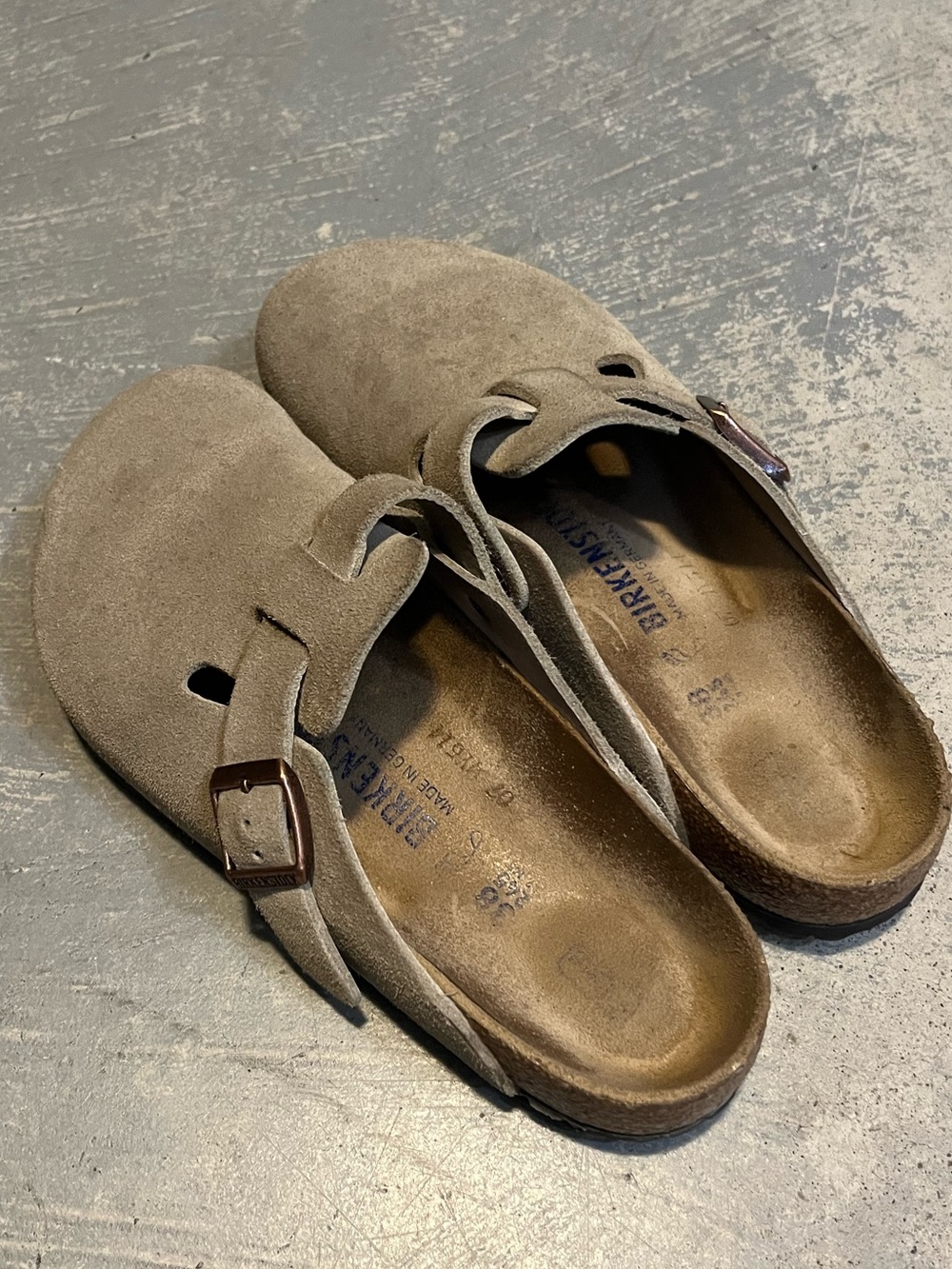 Birkenstock Boston Clogs Women's Suede in Taupe